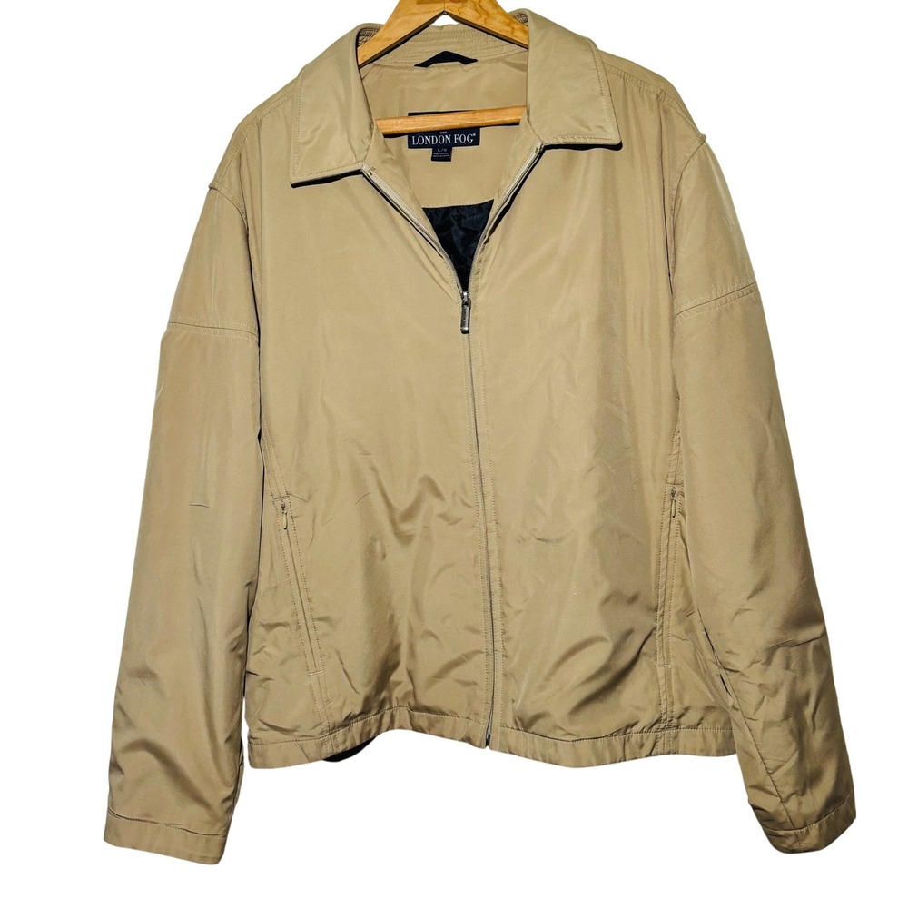 London‎ Fog Tan Bomber Full Zip Jacket Men's Sz L